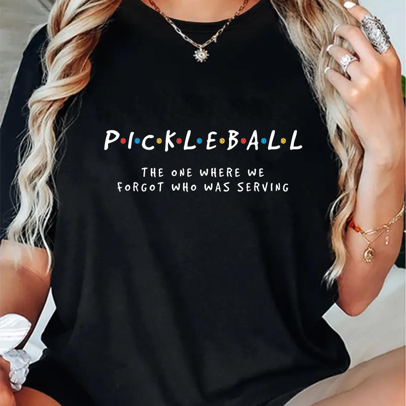 noozuo Cotton Pickleball Tshirts Pickleball Shirt Forgot Who's Serving T-Shirt