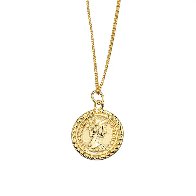 Silver Necklace For Women Ladies Elegant Chain People Photo Sterling Silver Jewelry Round Necklace