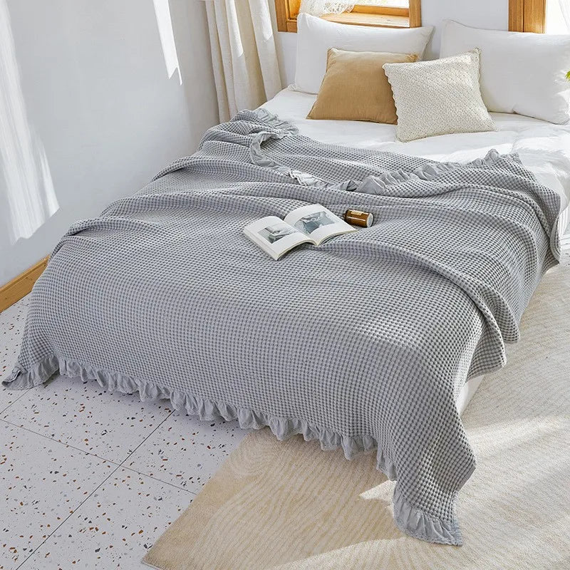 Summer Blankets 4 Layers Muslin Cotton Bedspread Blanket 150x200cm 200x230cm Soft Office Home Bedding Sleeping Quilt Blanket