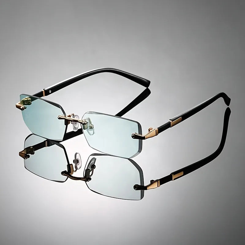 1pcs Small Square Edged Frameless Square Men's and Women's Fashionable Glasses Suitable for Birthday Gifts and Photography Props