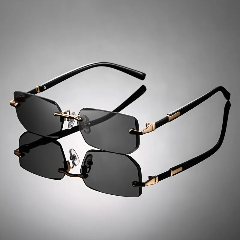 1pcs Small Square Edged Frameless Square Men's and Women's Fashionable Glasses Suitable for Birthday Gifts and Photography Props