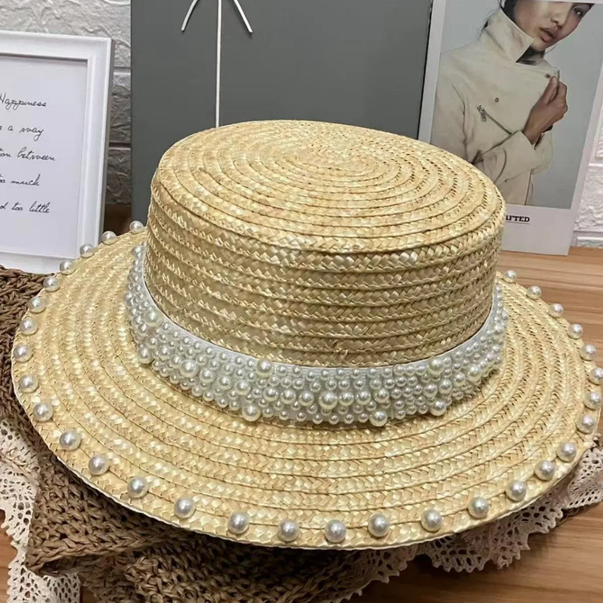 Summer Beach Sunshade, Sun Hat, Tourist Vacation Flat Top Hat, Travel Hat, Women's Hat