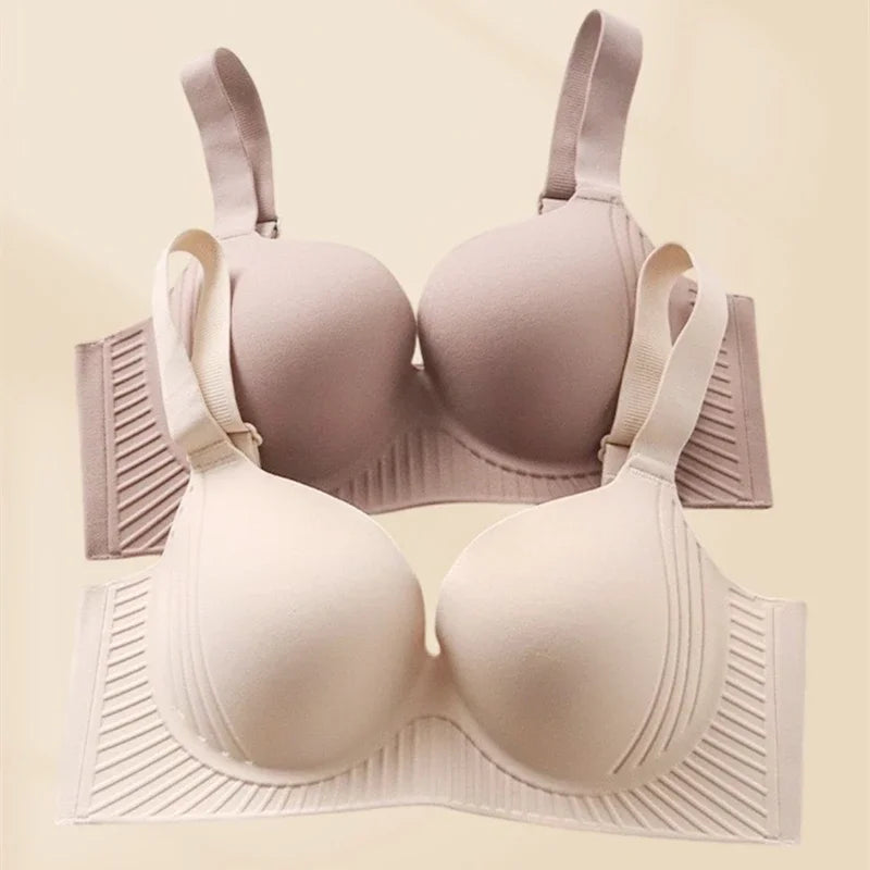 Women's Bra with Large Breasts Showing Small Underwear, Gathered and Slimming, Adjustable Women's Bra Without Steel Rings
