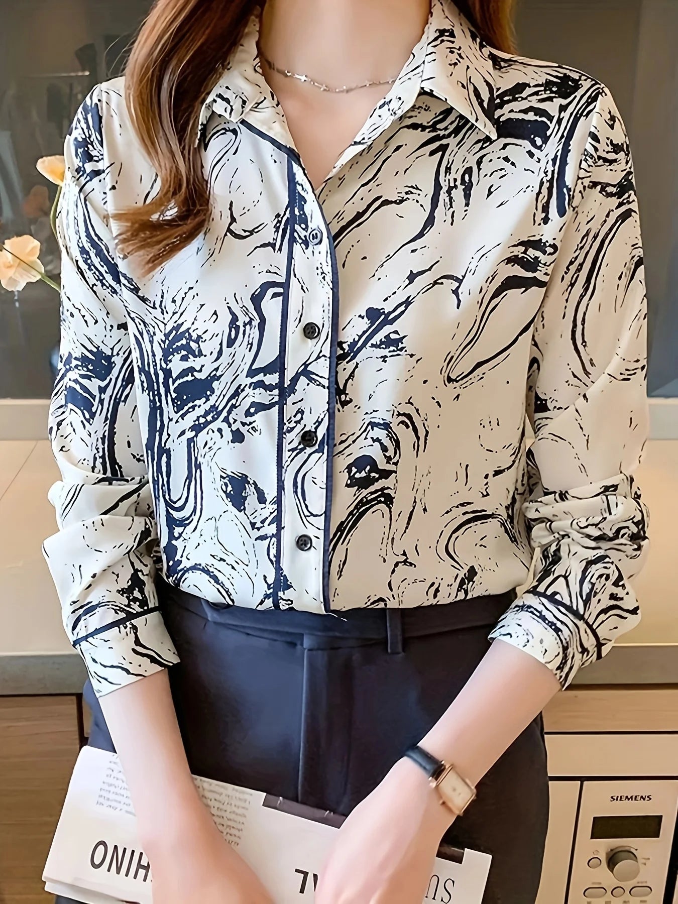 Fashion ladies shirts New elegant Women Blouses Long Sleeve Button-Down Tops blusa mujer