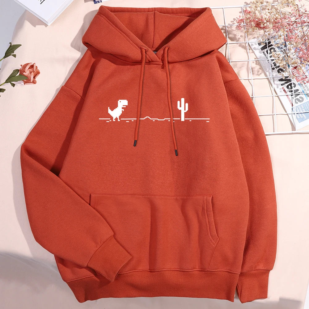Network Malfunction Little Dinosaur Hoody Men Women New Thicken Pullover Hoodie Cute Pocket Sweatshirt Autumn Warm O-Nec Hoody