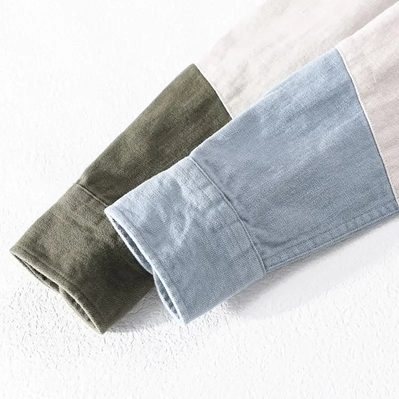 Male Shirts Spliced Graphic Long Sleeve Men's Shirt Elegant Cheap Brand Original Hipster Things Comfortable Tops Casual Cotton