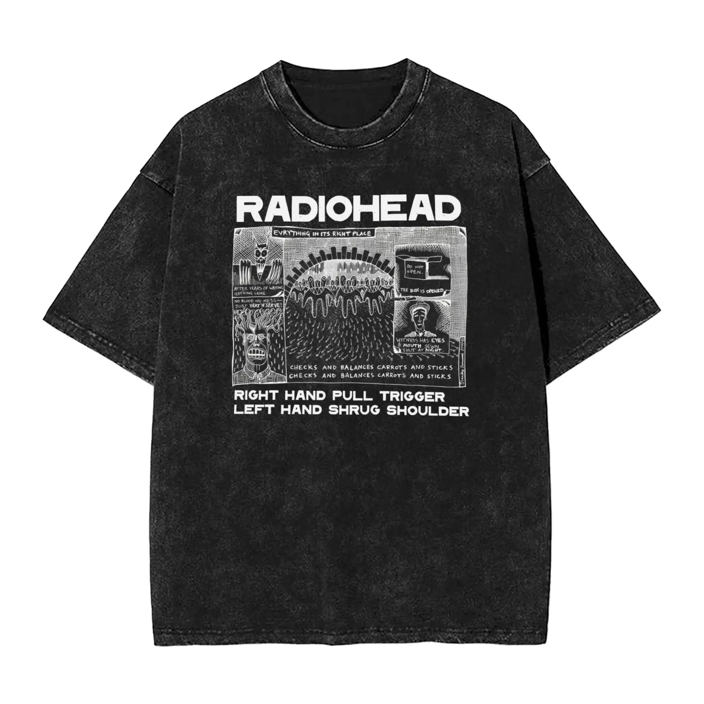 Men Radiohead Rock Band T Shirts Tops Beach Vintage Short Sleeve T-Shirt O Neck Trending Pattern Tshirt Wholesale