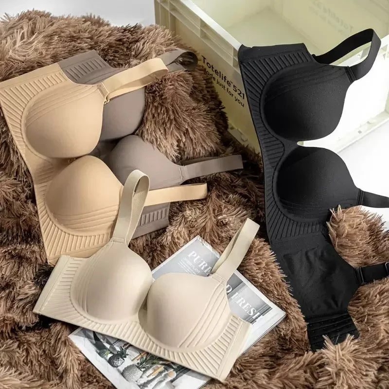 Women's Bra with Large Breasts Showing Small Underwear, Gathered and Slimming, Adjustable Women's Bra Without Steel Rings