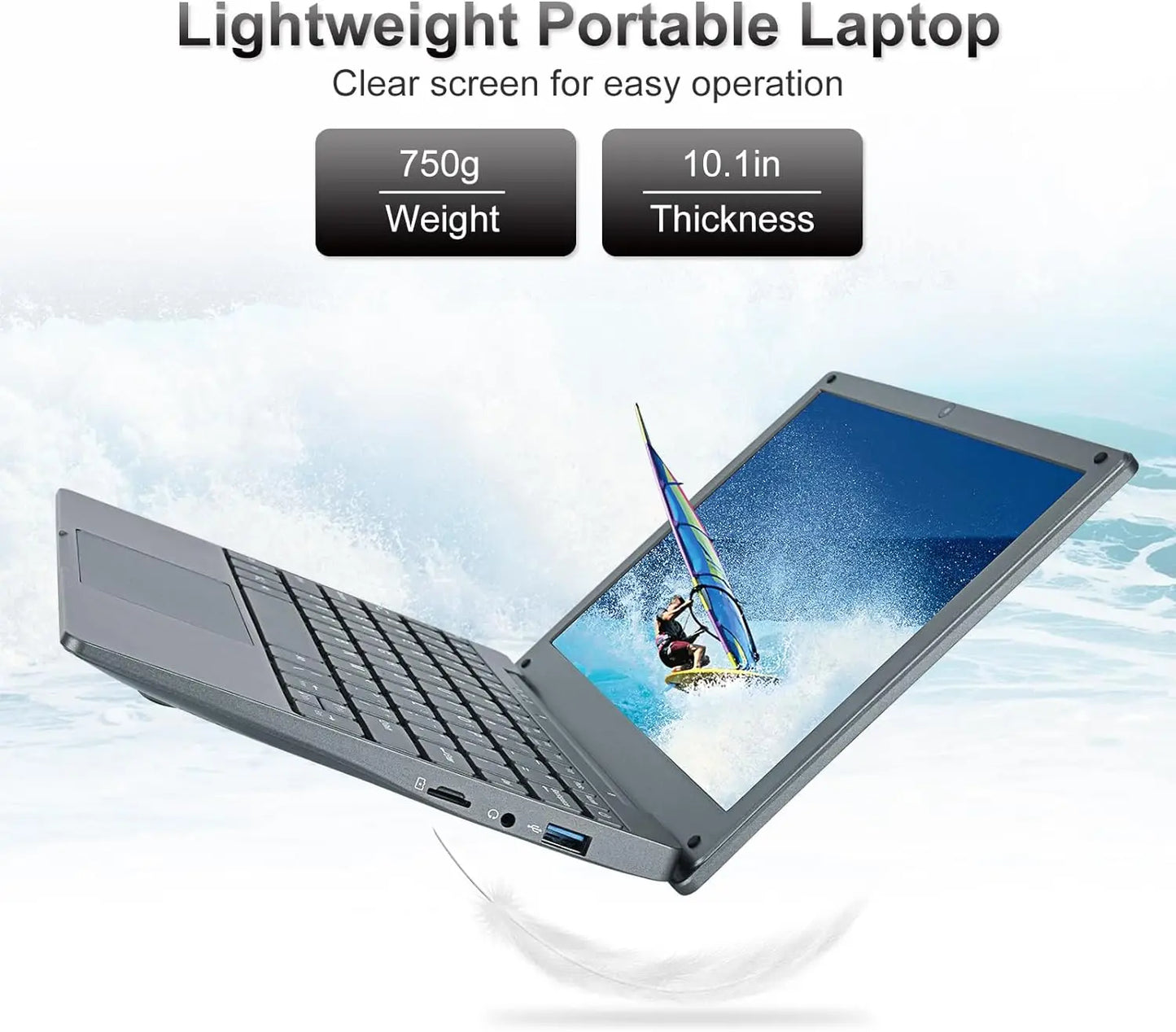 Windows 11 Laptop 10.1inch Notebook Computer Intel Celeron N4020 Learning Laptop Netbook for Kids Men Women (8GB/128GB)