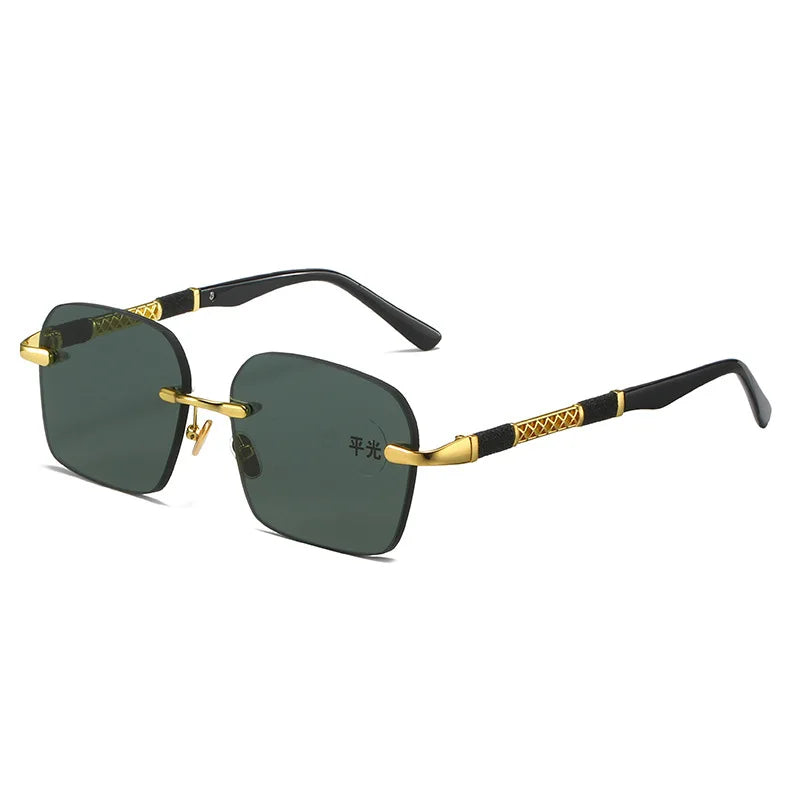 Natural crystal stone glasses, green personalized men's and women's frameless high-end protective sunglasses, sunglasses