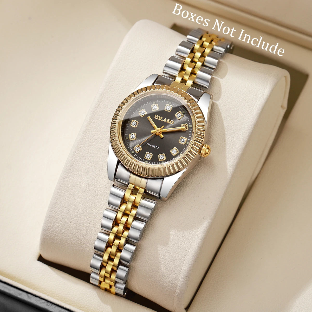 Luxury Men Business Watches Fashion Rhinestone Women Quartz Watch with Calendar Clock Gift(Without Box)