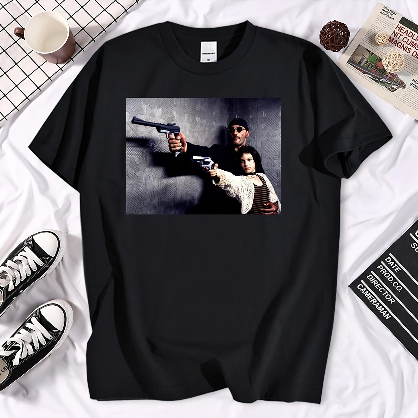 Retro Film Leon The Professional Graphic Tshirts Harajuku Vintage Short-sleev Tops Men Summer Comfortable Polyester Shirt Tee