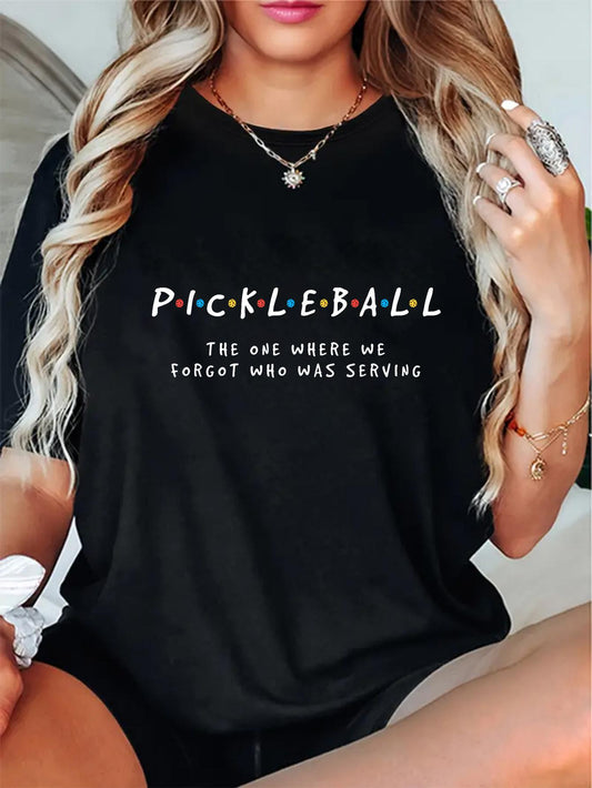 noozuo Cotton Pickleball Tshirts Pickleball Shirt Forgot Who's Serving T-Shirt