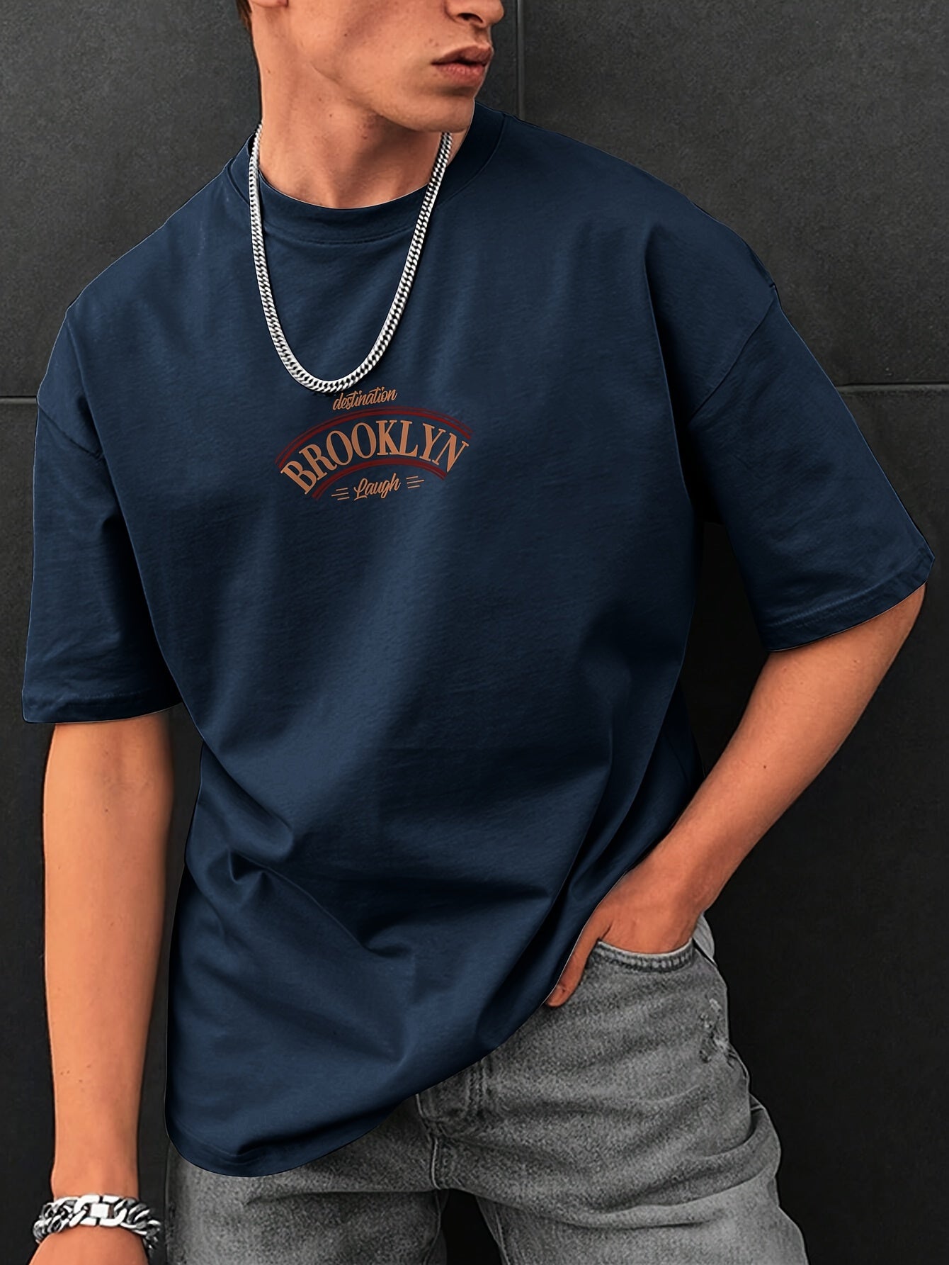 Letter Print, Men's Graphic Design Crew Neck T-shirt, Casual Comfy Tees Tshirts For Summer, Men's Clothing Tops For Daily Vacation Resorts