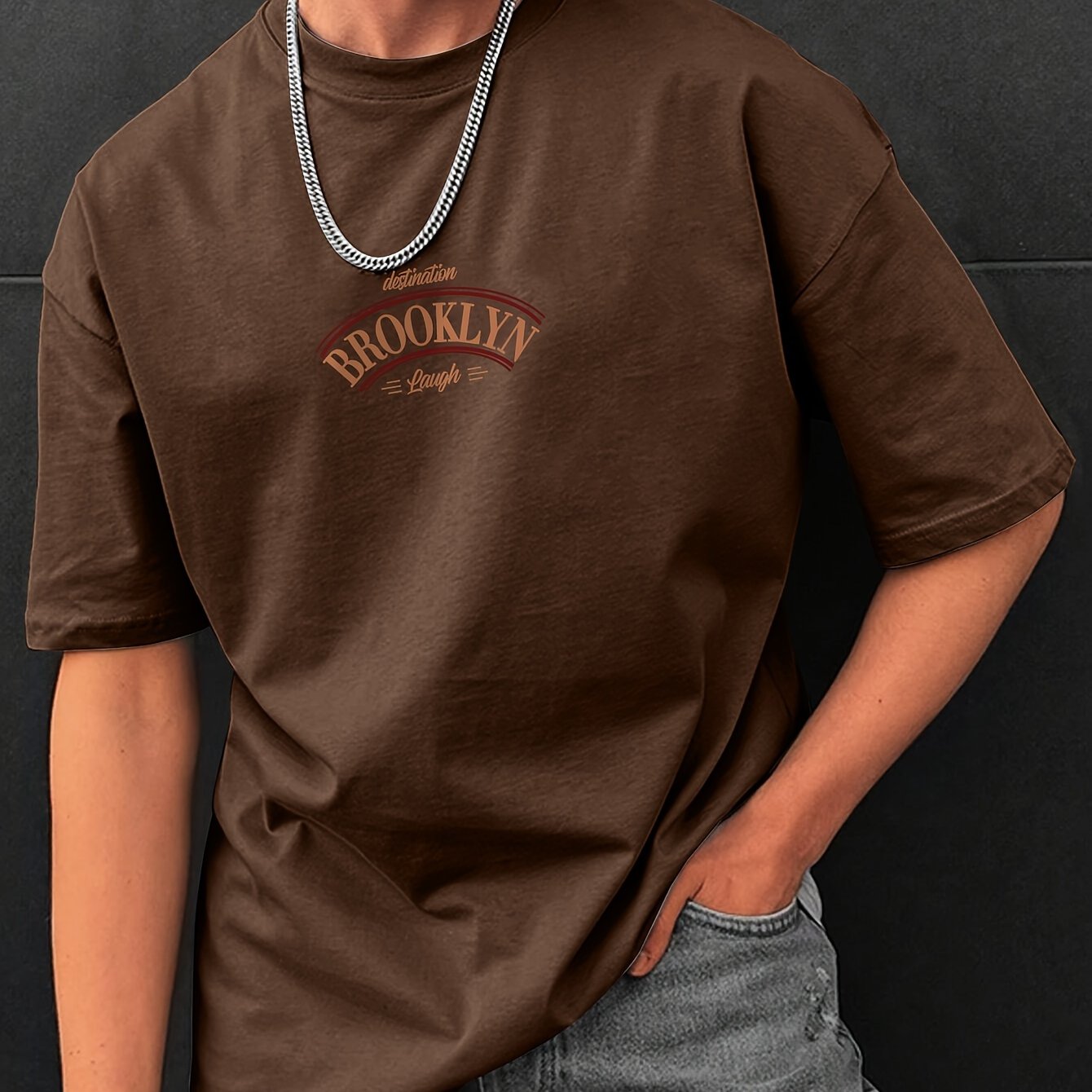 Letter Print, Men's Graphic Design Crew Neck T-shirt, Casual Comfy Tees Tshirts For Summer, Men's Clothing Tops For Daily Vacation Resorts