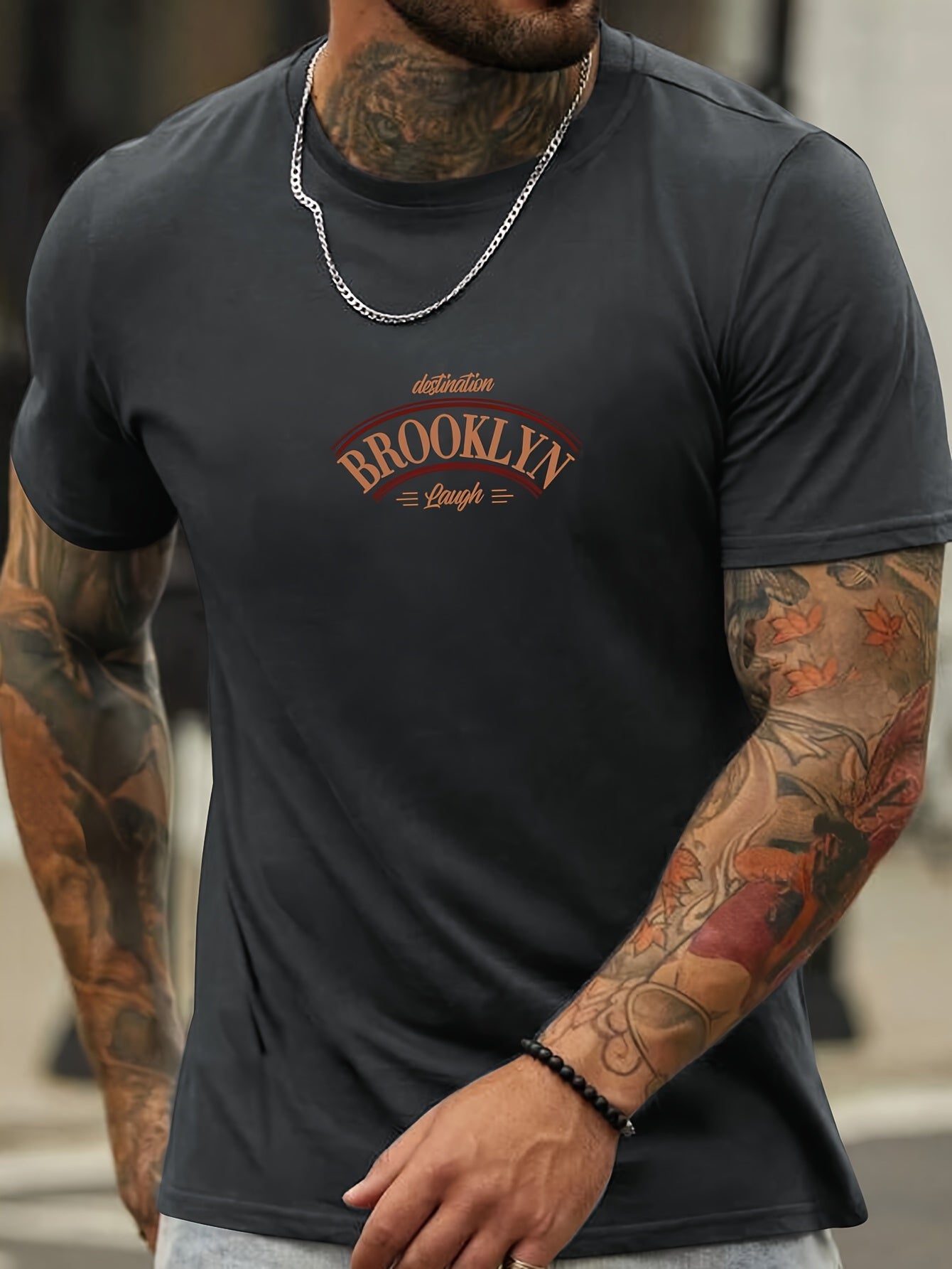 Letter Print, Men's Graphic Design Crew Neck T-shirt, Casual Comfy Tees Tshirts For Summer, Men's Clothing Tops For Daily Vacation Resorts