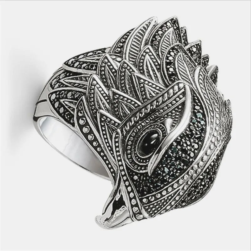 Milangirl   Men Rings Hip Hop Eagle Personality Animal Bird Rings for Men Domineering  Ring