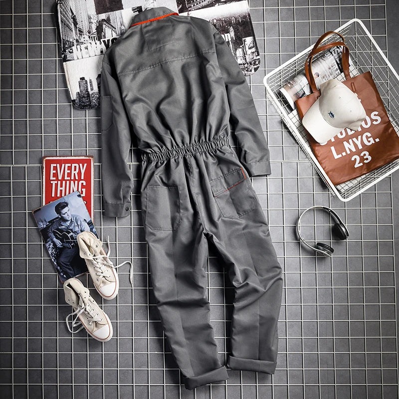 Work Overall Uniform Men‘s Working Coverall Welding Suit Car Repairmen Workshop Jumpsuit Mechanic Uniform Workwear overol hombre