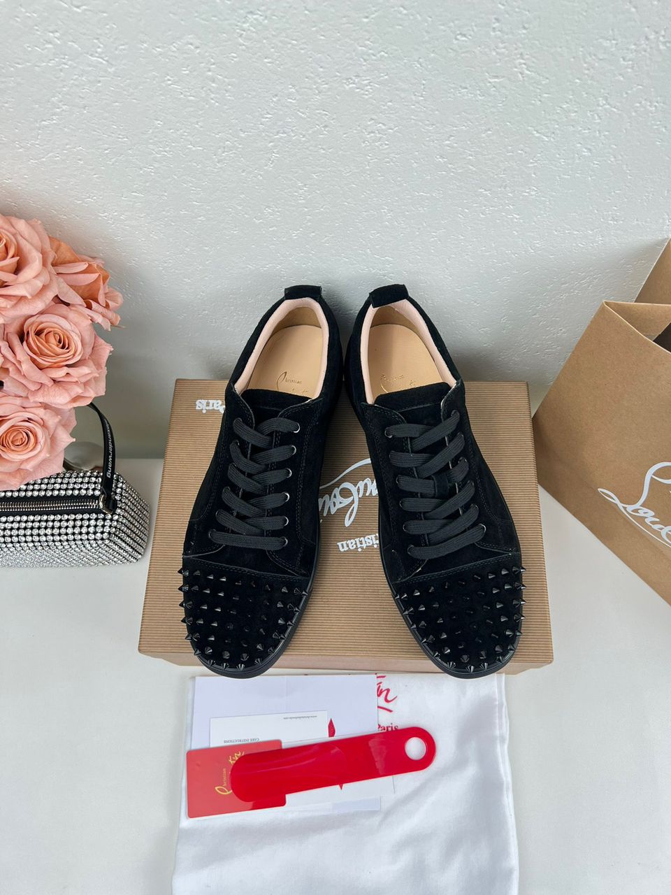 Louis Junior Spikes- Sneakers-Veau velours- Black- Men