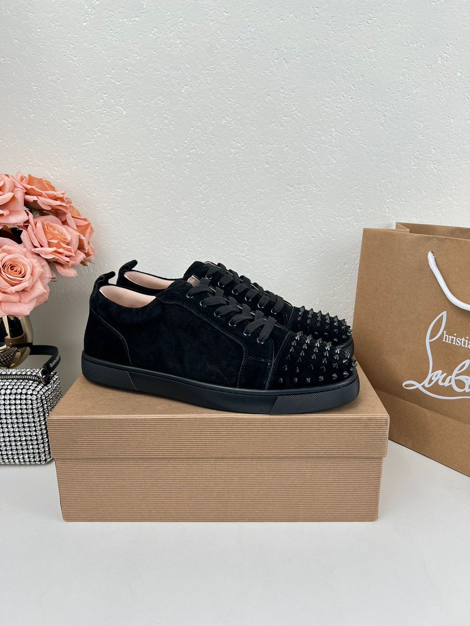 Louis Junior Spikes- Sneakers-Veau velours- Black- Men