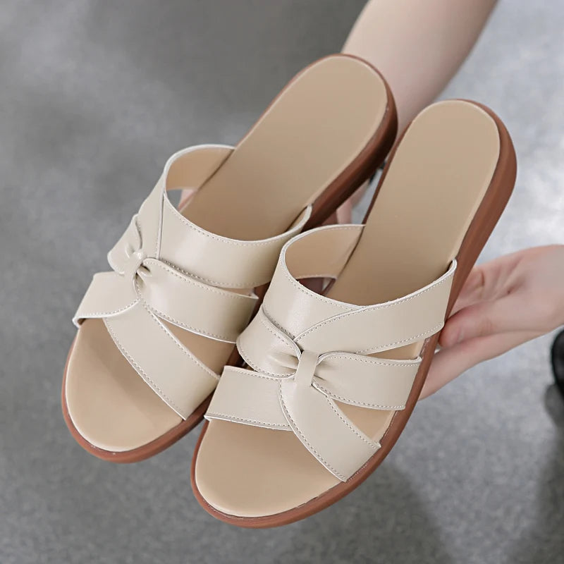 2025 Summer Slippers Women's Slippers Low Comfortable Heel Open Toe Affordable Premium Sandals Large 35-41 Casual Slippers