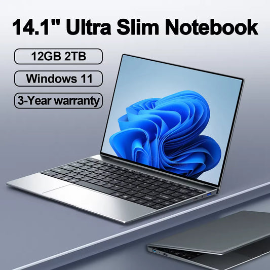 Laptop Computer 14.1" 12GB RAM 1TB 2TB SSD Windows 11 Notebook Office Learn Recreation Entertainment Portable Laptops