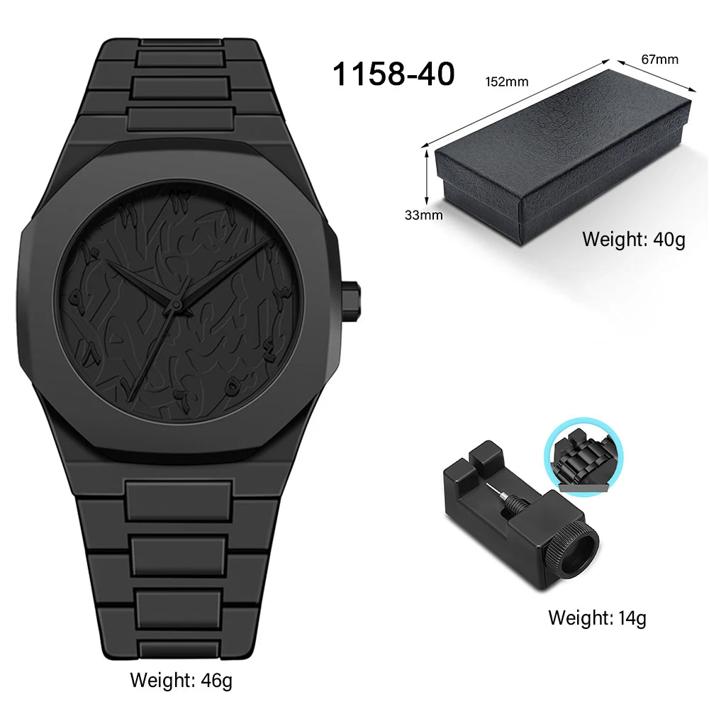 Arabic Numeral Waterproof Quartz Watch Men's Analog Mechanical Watch Men's Top Luxury Business Watch