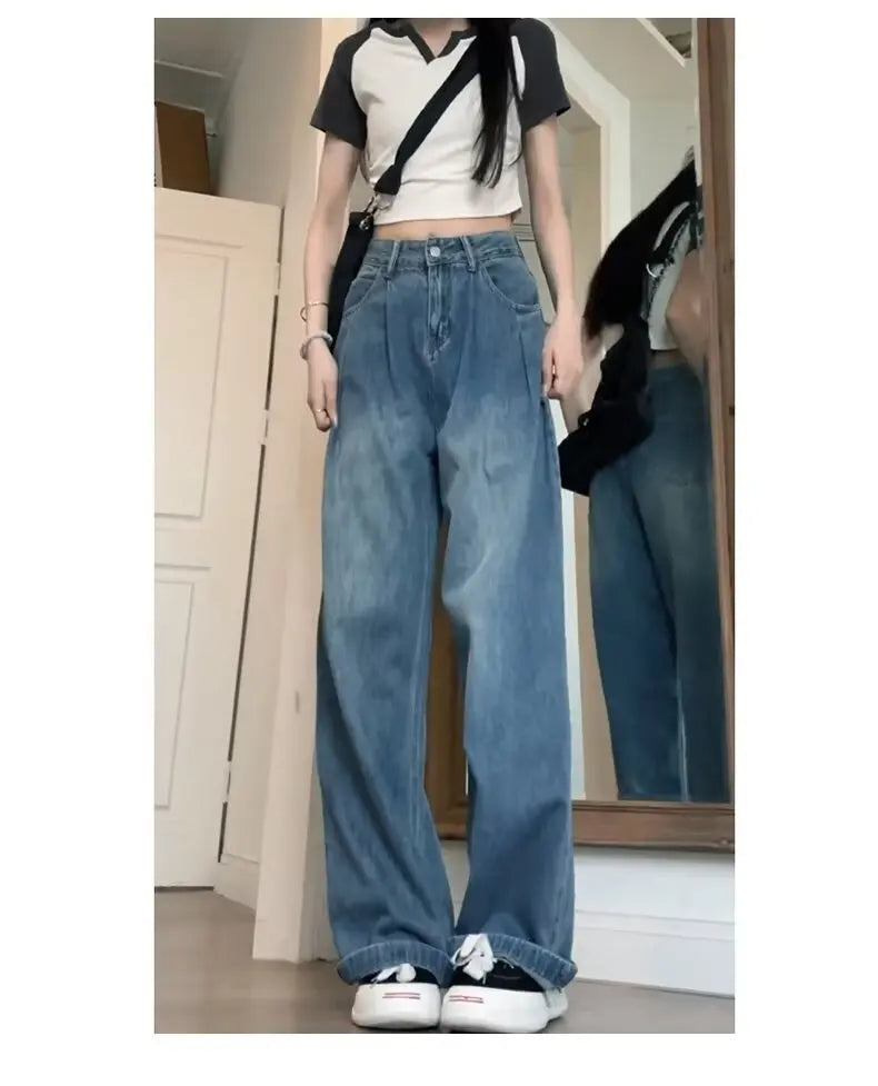 Jeans Woman Pants American Vintage High Waist Jeans Ladies Women's Denim Pants Women's Spring Clothes Shoujo Girl Style Jean
