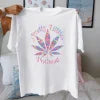 marijuana psychedelic Y2K style Women's pure cotton comfortable T-shirt