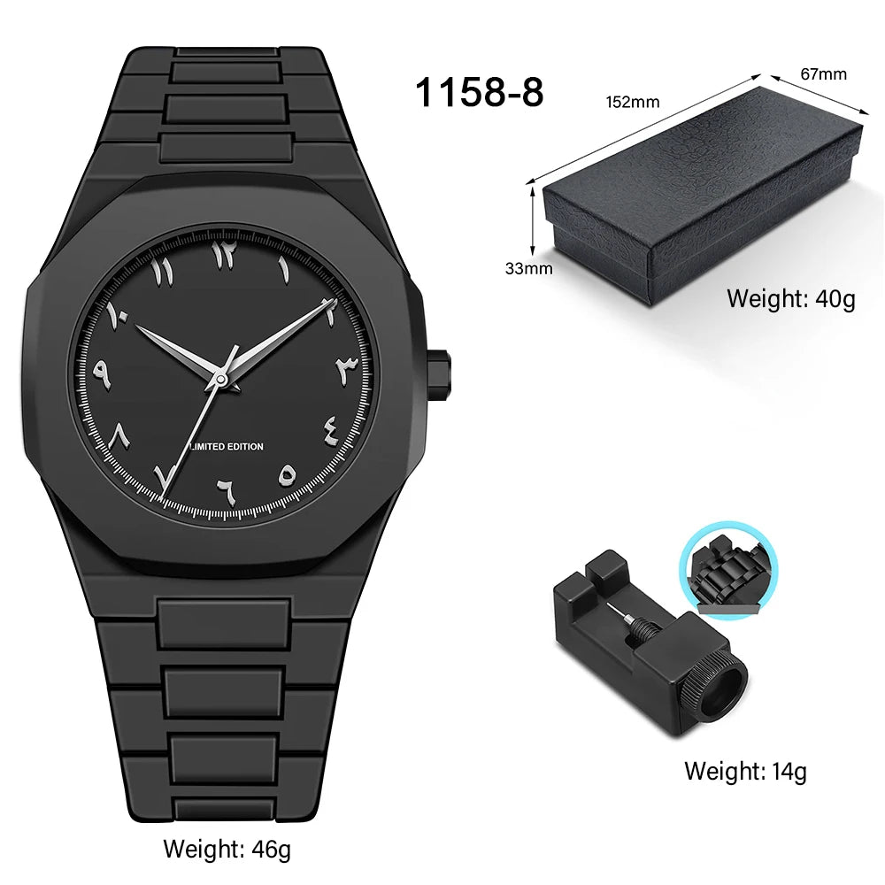 Arabic Numeral Waterproof Quartz Watch Men's Analog Mechanical Watch Men's Top Luxury Business Watch
