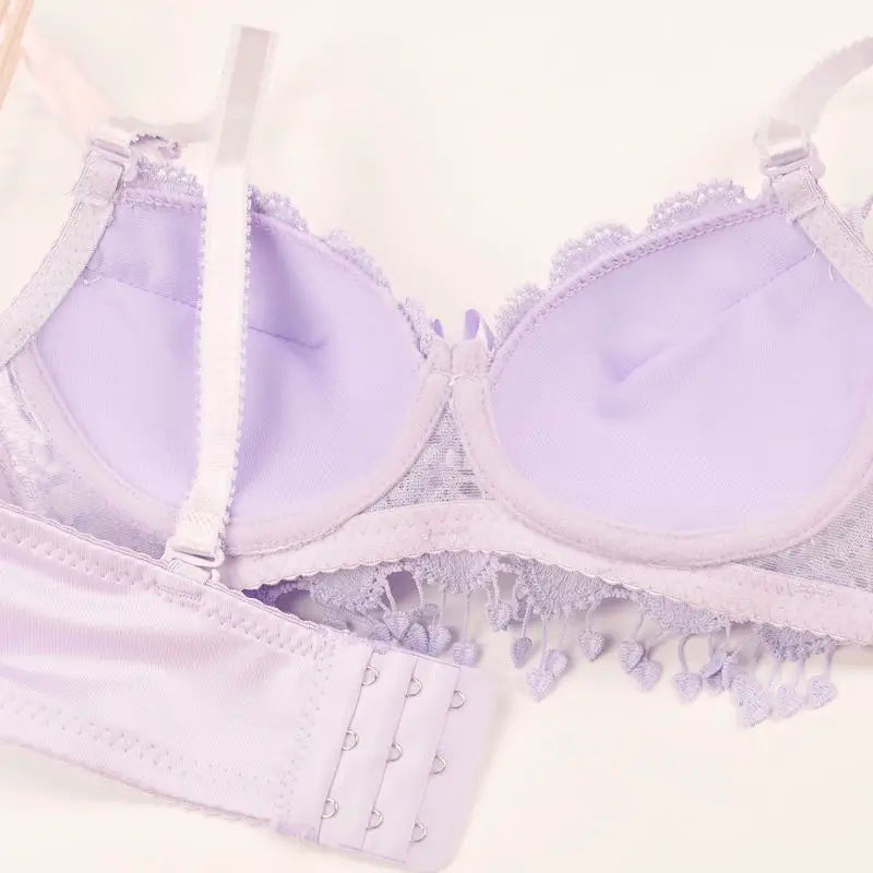 Girl Cheap Bra Set Large Size Back Button Comfortable Gather Bra Breathable Thin Section Without Steel Ring Women Underwear Sets