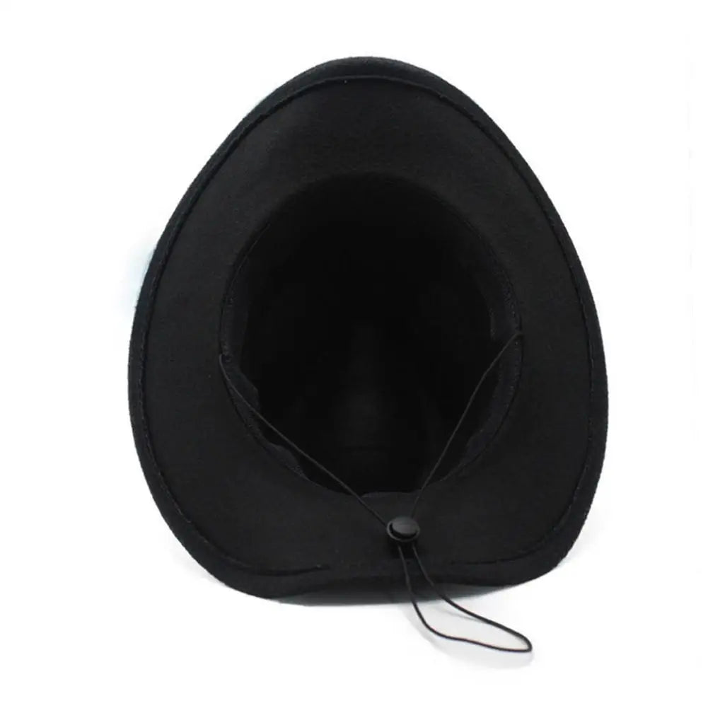 Black Vintage Cowboy Hat Cowgirl Accessories Jazz Cowgirl Wide Brim  Caps Sunshade Cap  Holidays Party Cosplay Hat