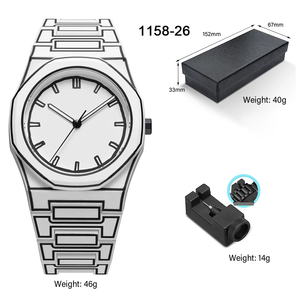 Arabic Numeral Waterproof Quartz Watch Men's Analog Mechanical Watch Men's Top Luxury Business Watch