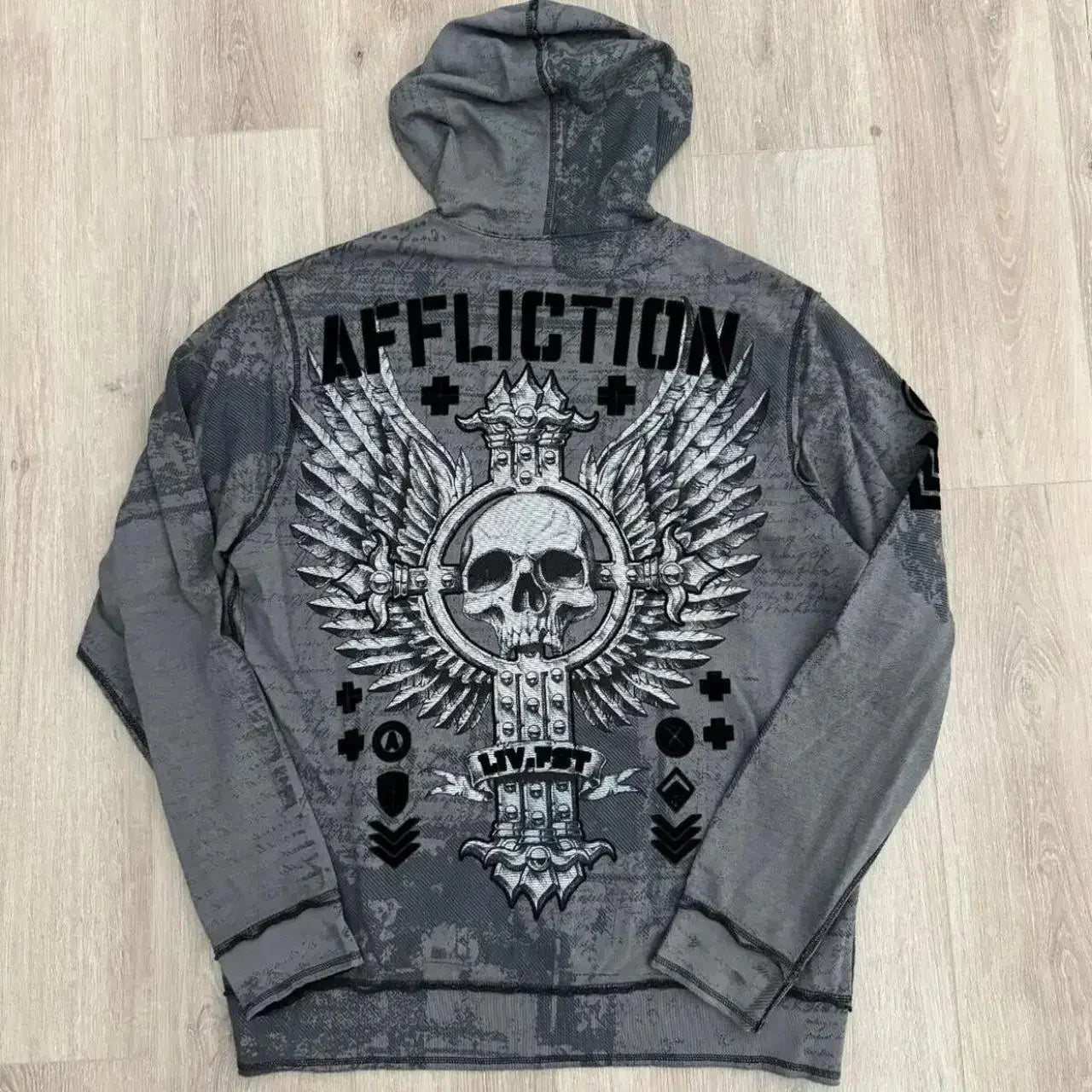 2000s affliction Hooded Sweater Men's Trend Joker Harajuku Hip Hop Street Couple Angel Wings Hooded Coat New Sweatshirt
