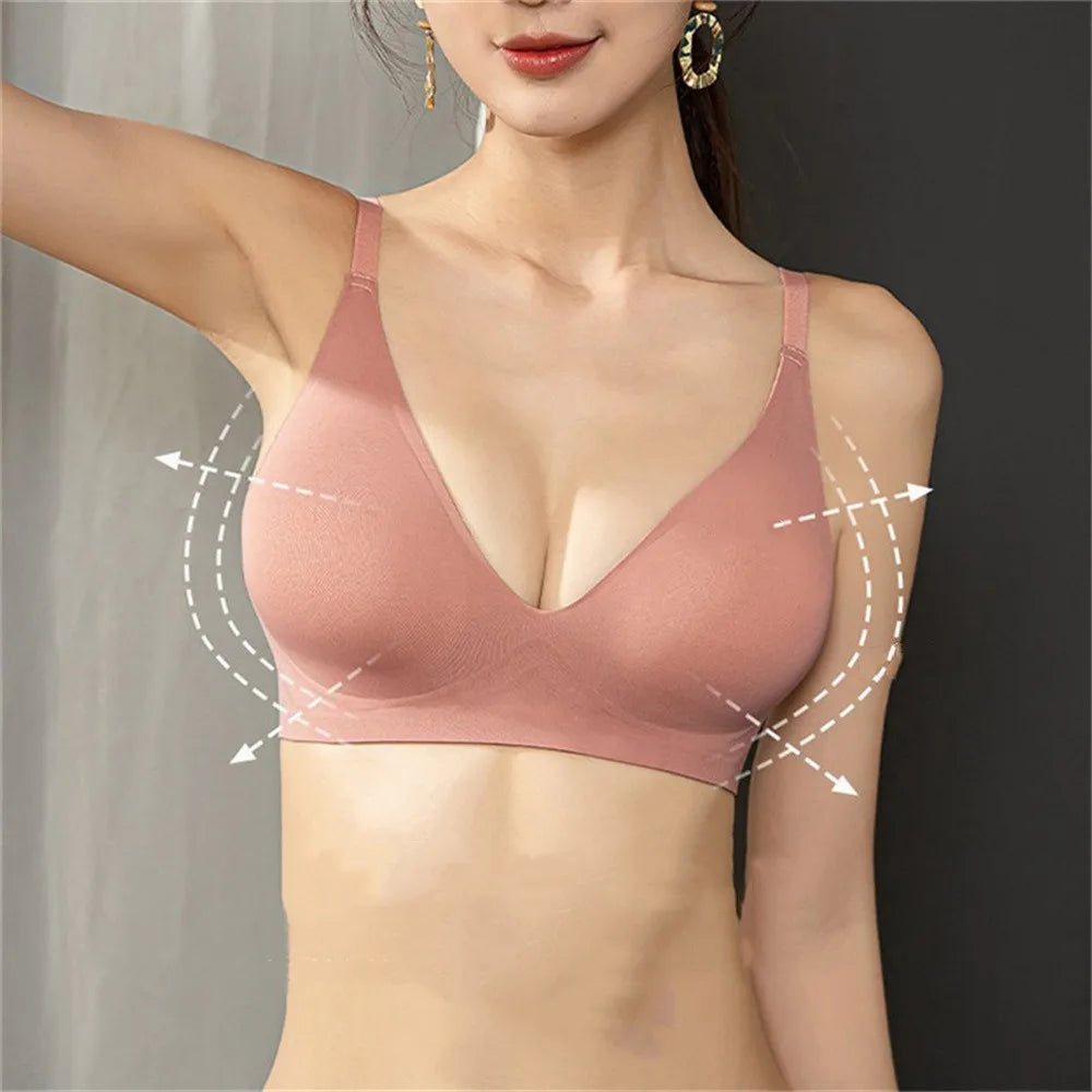 Externally Supported Bra For Woman Breathable Without Steel Ring Gathered Thickened Bra Enhancer Bra Push Up Bra Sexy Lingerie