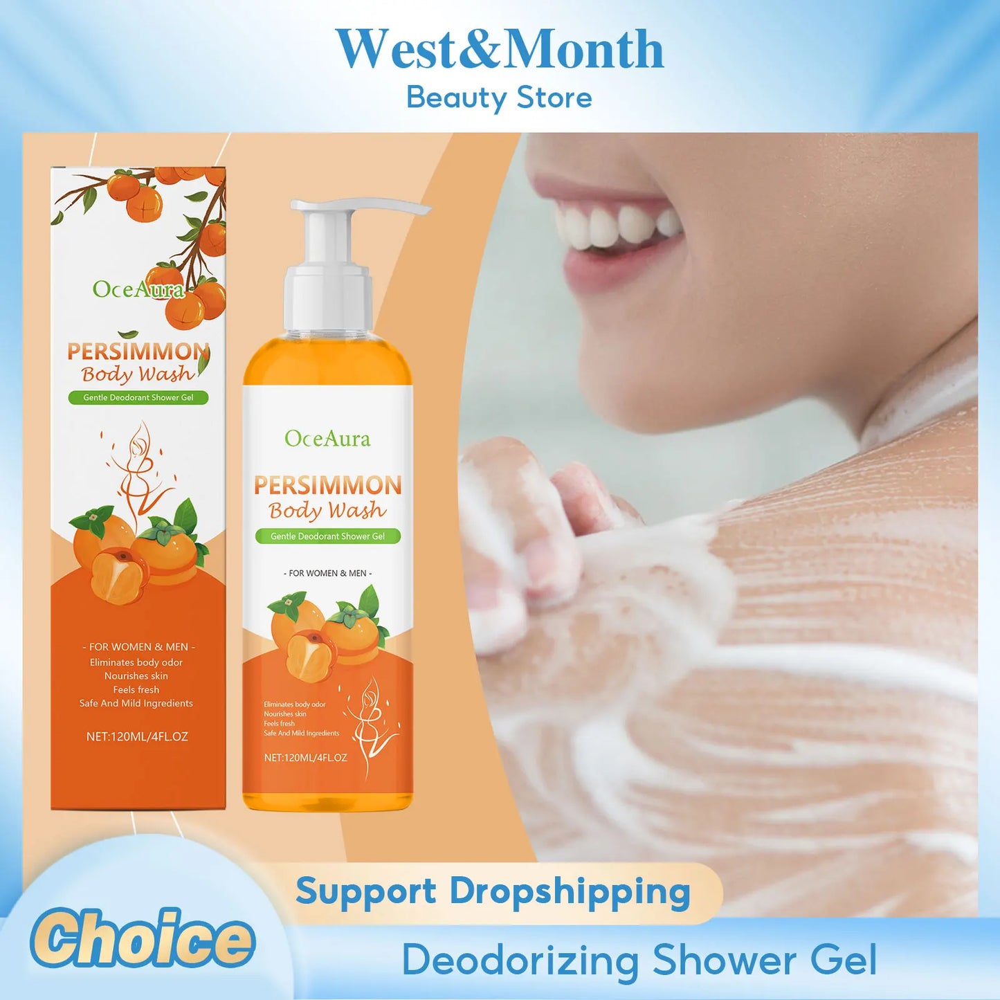Cleansing Body Wash Anti Odor Purify Dirt Long Lasting Fragrance Refreshing Bathing Hydrating Deodorizing Smoothing Shower Gel