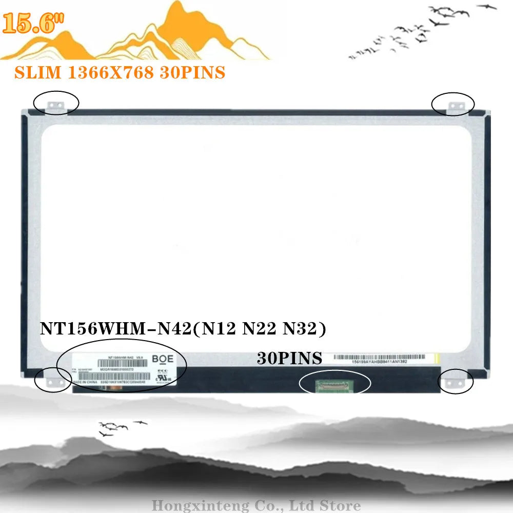 Original 15.6 30PINS Laptop Display NT156WHM-N42 B156XTN07.1 N156BGE-EA2 B156XW04 V.7 V.8 LTN156AT39 37 NT156WHM-N12 B156XTN04.0