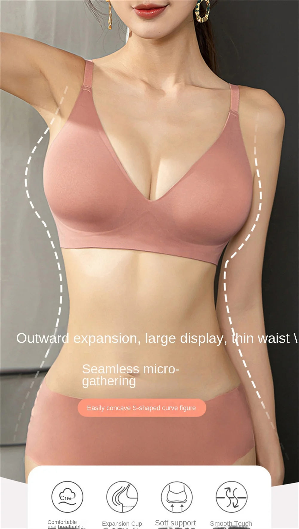 Externally Supported Bra For Woman Breathable Without Steel Ring Gathered Thickened Bra Enhancer Bra Push Up Bra Sexy Lingerie