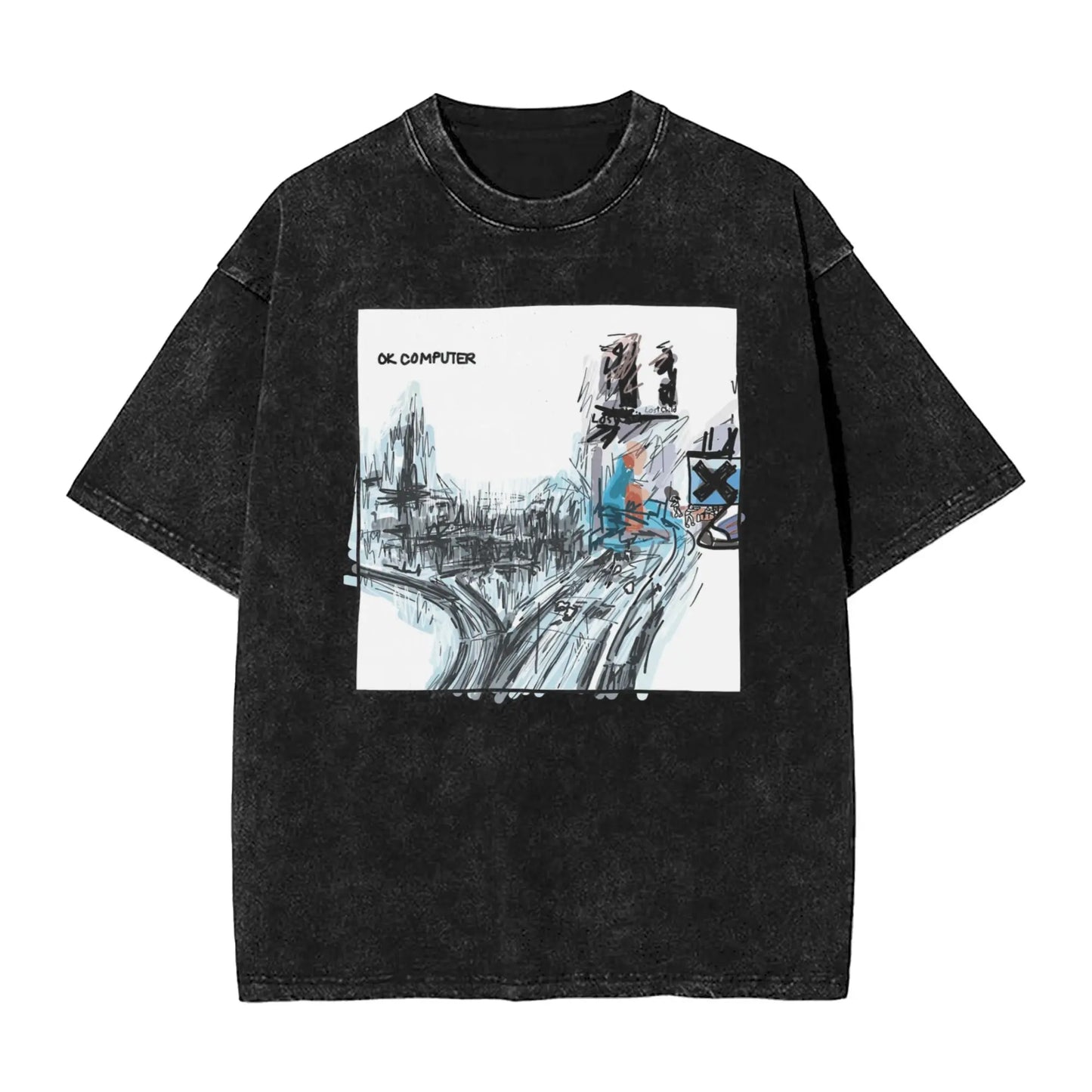 Men Radiohead Rock Band T Shirts  Tops Beach Vintage Short Sleeve T-Shirt O Neck Trending Pattern Tshirt Wholesale