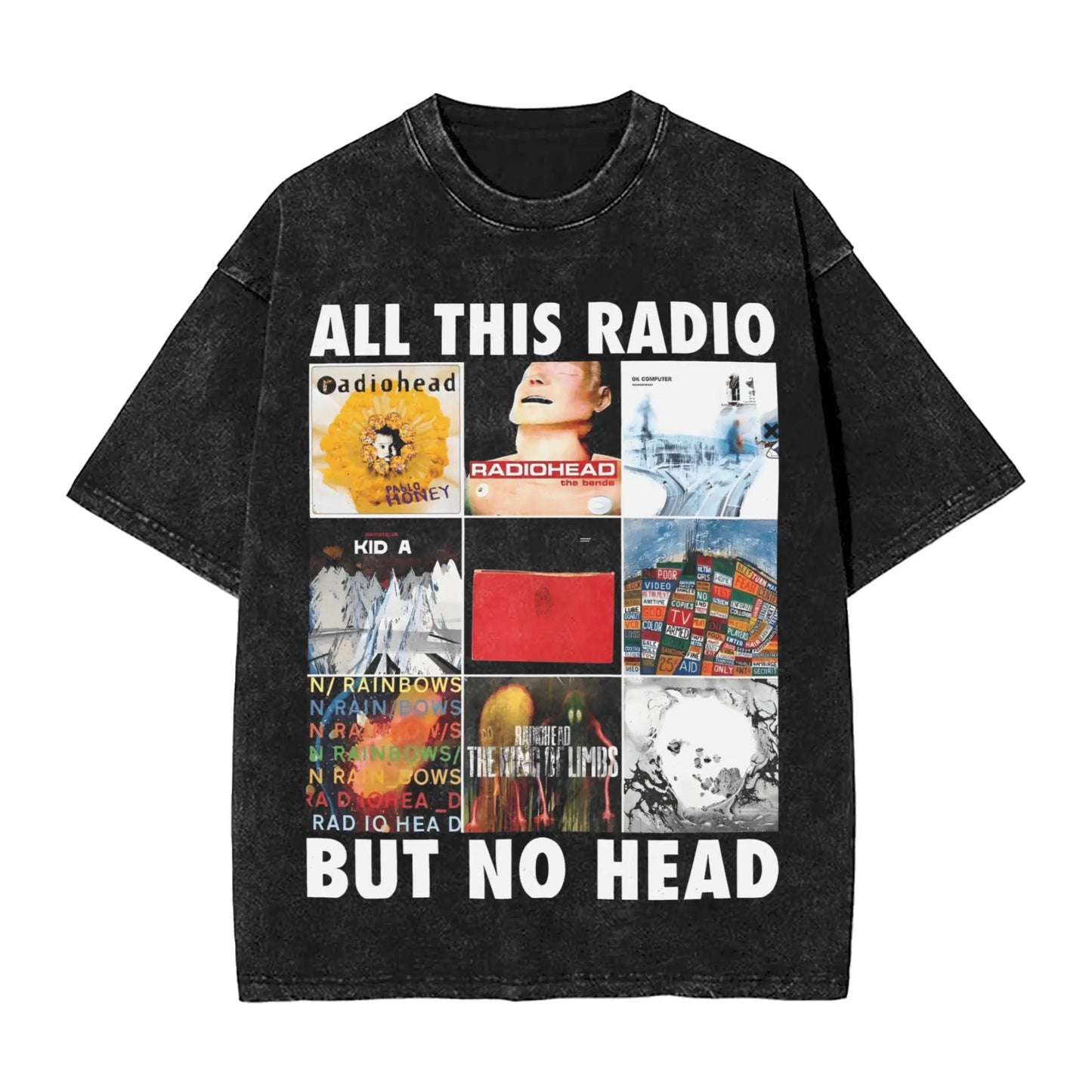 Men Radiohead Rock Band T Shirts  Tops Beach Vintage Short Sleeve T-Shirt O Neck Trending Pattern Tshirt Wholesale