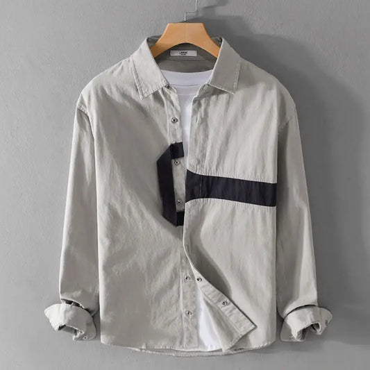 Spring Autumn New Turn-down Collar Fashion Long Sleeve Shirt Man Vintage Printing Button Cardigan High Street Comfortable Tops