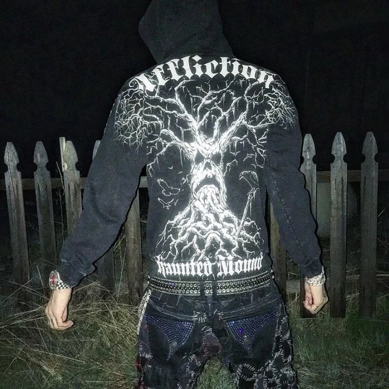 2000s affliction Hooded Sweater Men's Trend Joker Harajuku Hip Hop Street Couple Angel Wings Hooded Coat New Sweatshirt
