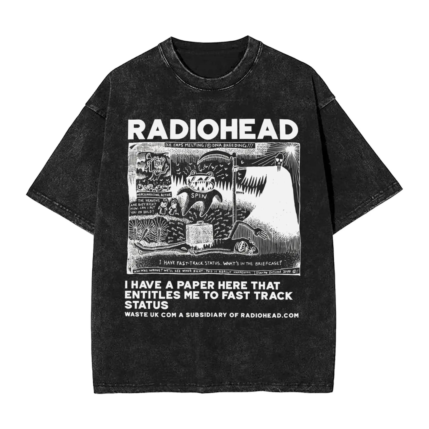 Men Radiohead Rock Band T Shirts  Tops Beach Vintage Short Sleeve T-Shirt O Neck Trending Pattern Tshirt Wholesale