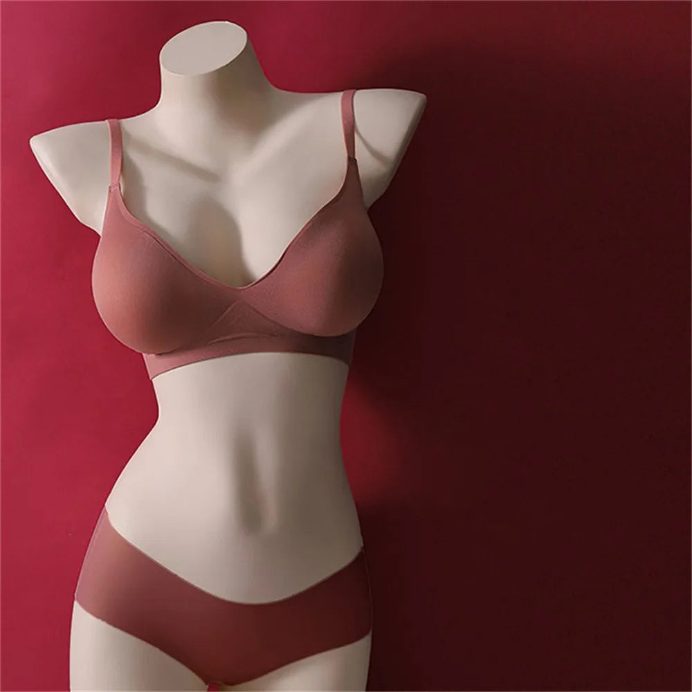 Externally Supported Bra For Woman Breathable Without Steel Ring Gathered Thickened Bra Enhancer Bra Push Up Bra Sexy Lingerie
