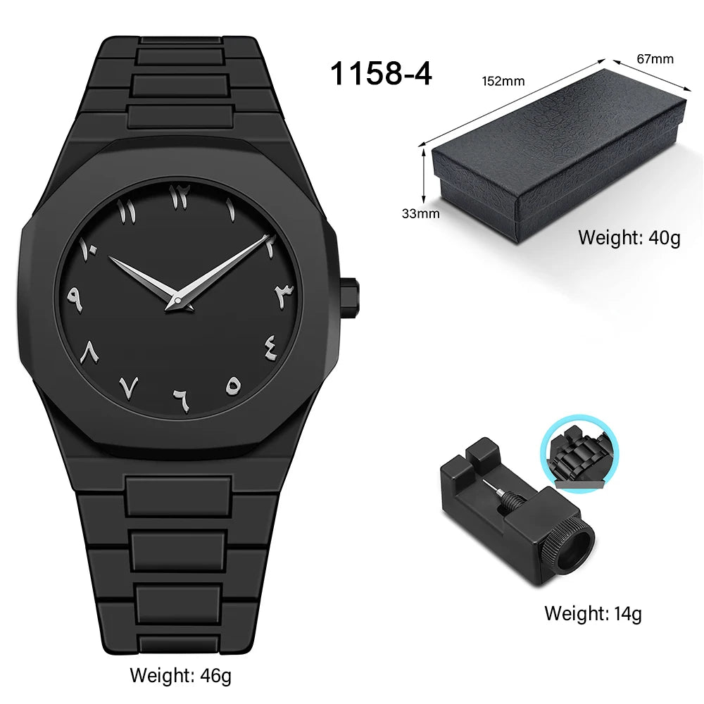 Arabic Numeral Waterproof Quartz Watch Men's Analog Mechanical Watch Men's Top Luxury Business Watch