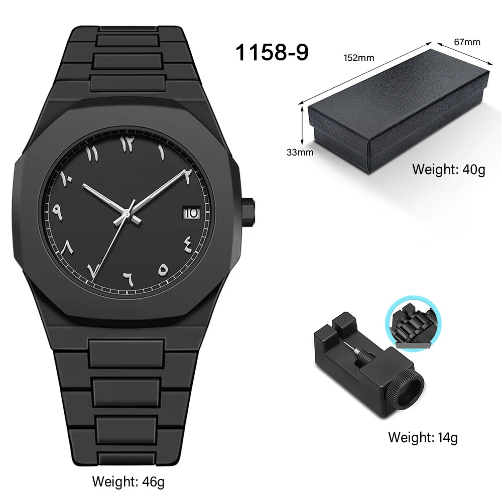 Arabic Numeral Waterproof Quartz Watch Men's Analog Mechanical Watch Men's Top Luxury Business Watch