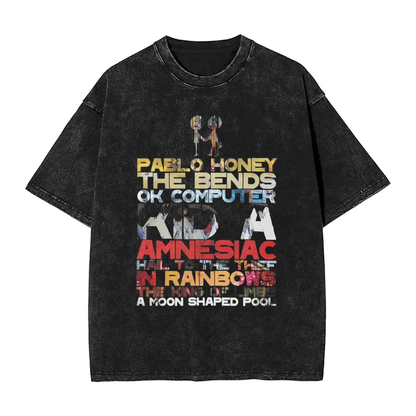 Men Radiohead Rock Band T Shirts  Tops Beach Vintage Short Sleeve T-Shirt O Neck Trending Pattern Tshirt Wholesale