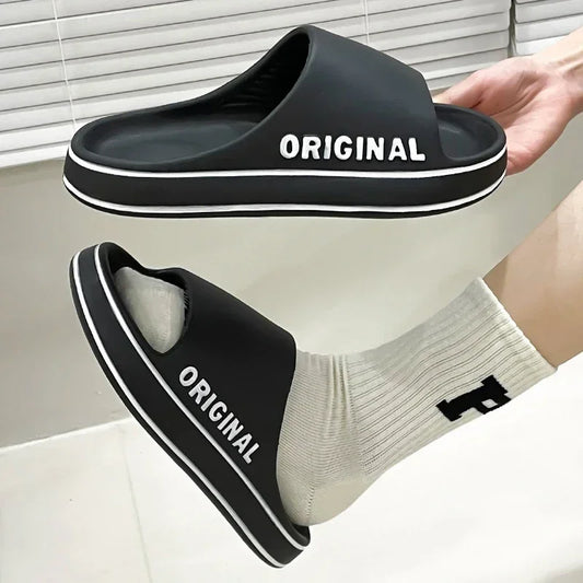 Slippers For Man Solid Feslishoet Women Letter Mens Thick Sole Indoor Bathroom Anti Slip Shoes Summer Slippers Indoor House