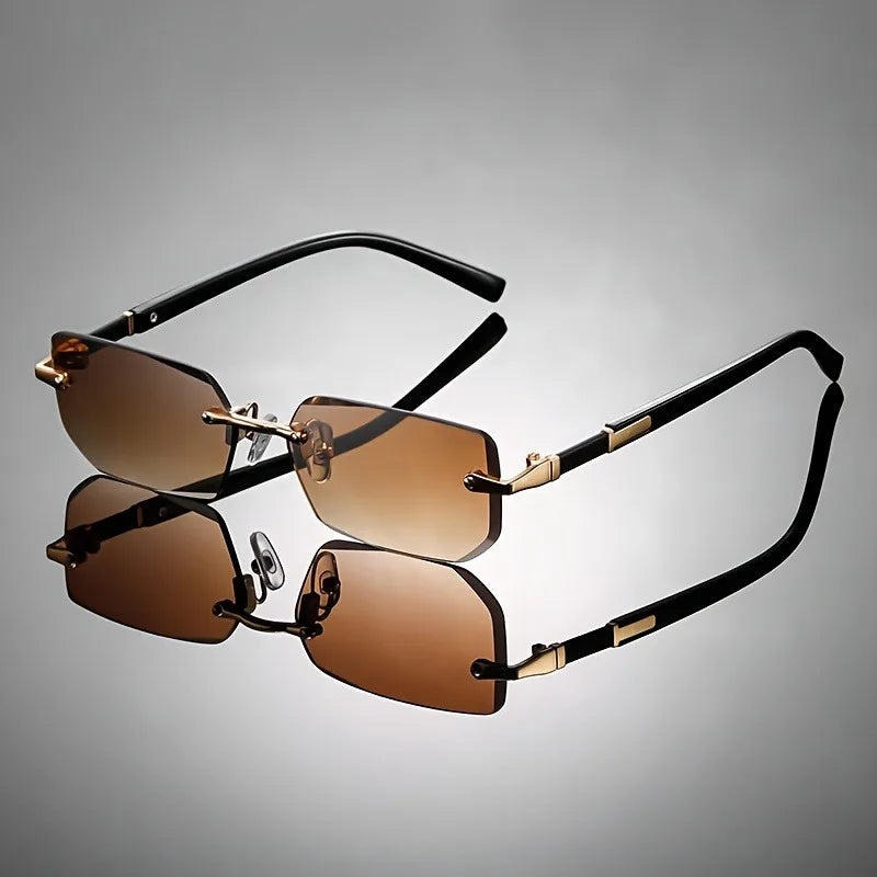 1pcs Small Square Edged Frameless Square Men's and Women's Fashionable Glasses Suitable for Birthday Gifts and Photography Props