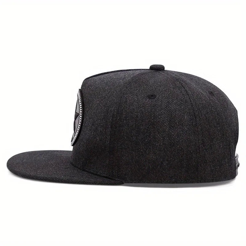Fashionable men's and women's flat brimmed hats, casual, street style, five-star embroidered hip-hop hats, baseball caps